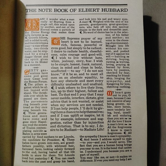 Elbert Hubbard 1927 The Note Book Of Hardcover Box Leather Wisdom Brown - Picture 4 of 15
